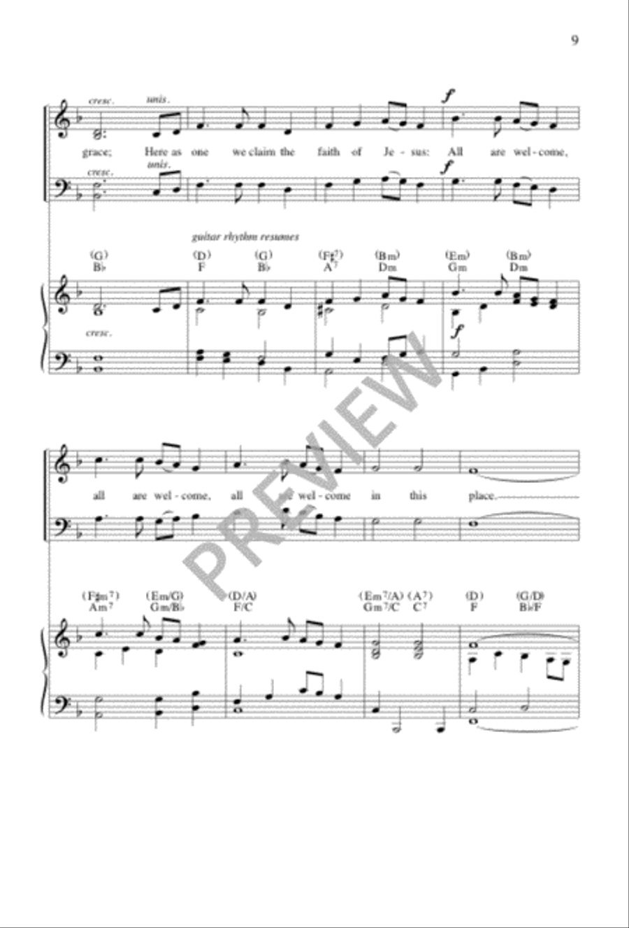All Are Welcome 4-Part scores gallery preview page 9