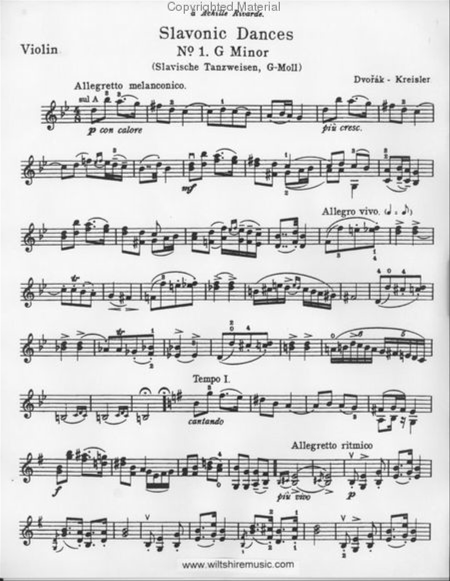 Slavonic Dance No. 1 Violin Solo scores gallery preview page 2