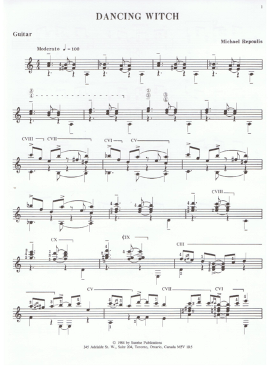 Dancing Witch Classical Guitar scores gallery preview page 1