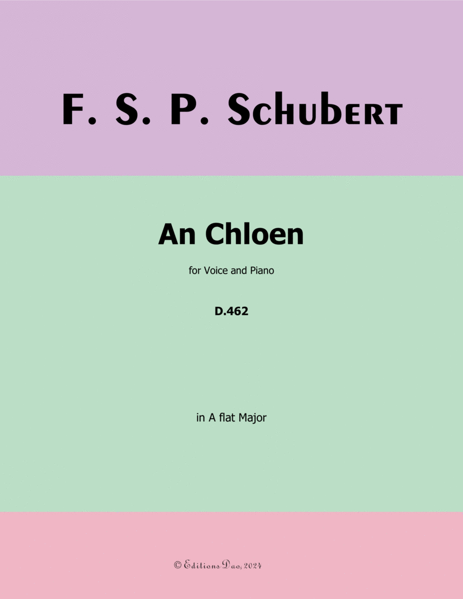 An Chloen, by Schubert, in A flat Major Voice scores gallery preview page 1