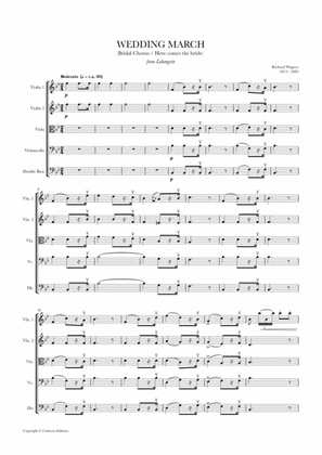 Wedding March (Bridal Chorus - Here comes the Bride) for String Quintet (2 Violins, Viola, Cello and