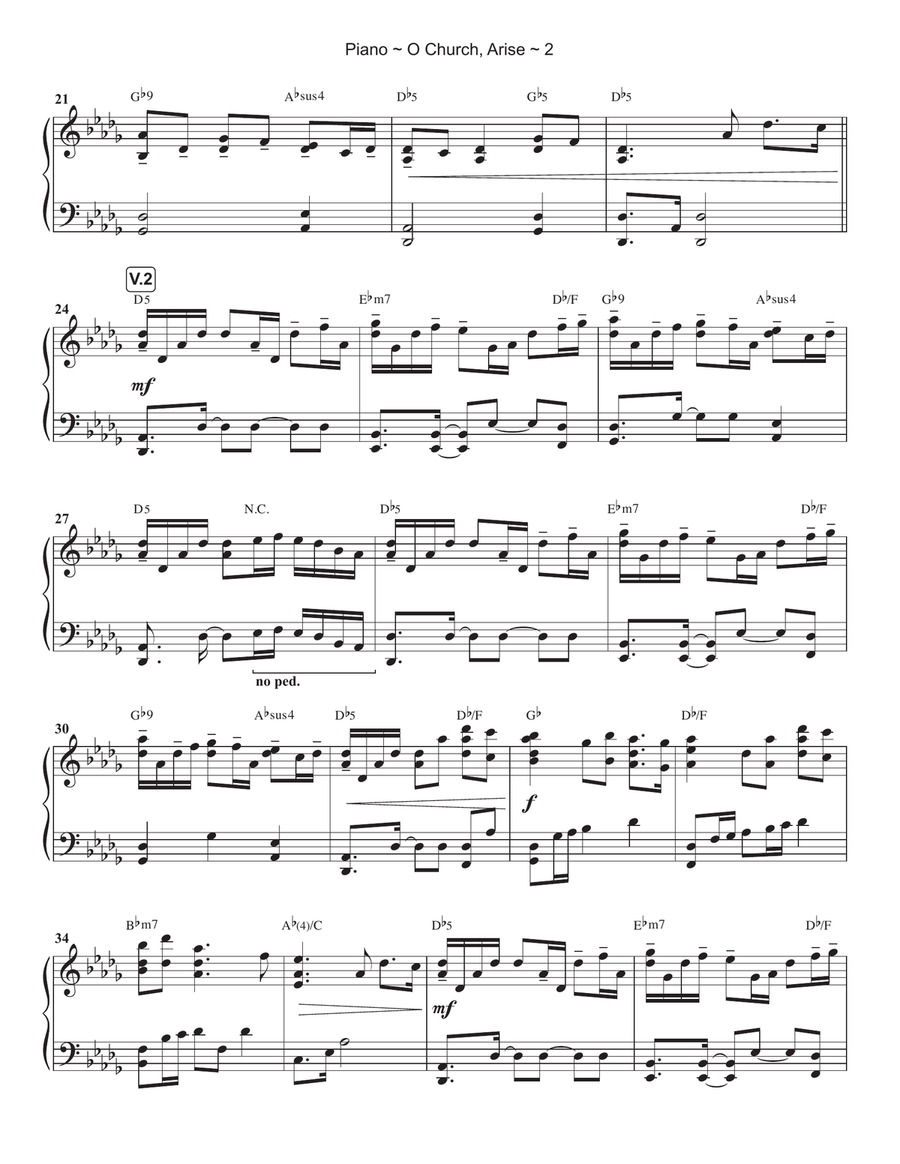 O Church Arise Piano Solo scores gallery preview page 3
