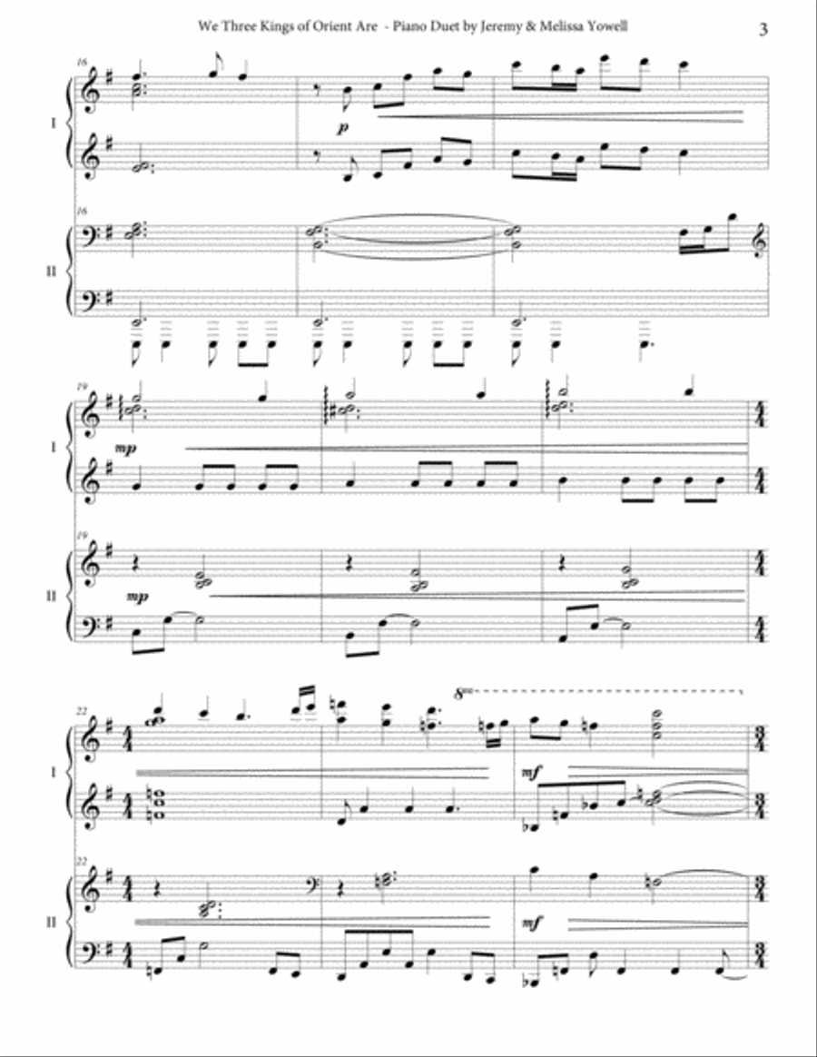 We Three Kings of Orient Are Piano scores gallery preview page 4