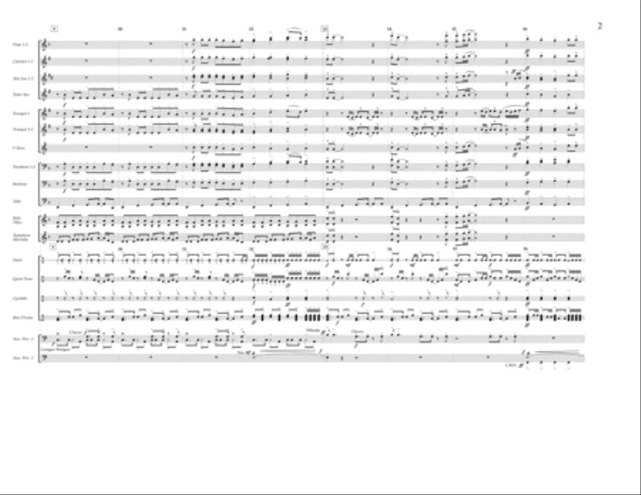 Water Me (arr. Tom Wallace) - Full Score Marching Band scores gallery preview page 2