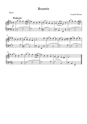 Mozart - Bourrée (Piano Solo)