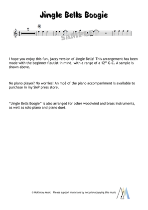 Book cover for Jingle Bells Boogie - for solo flute