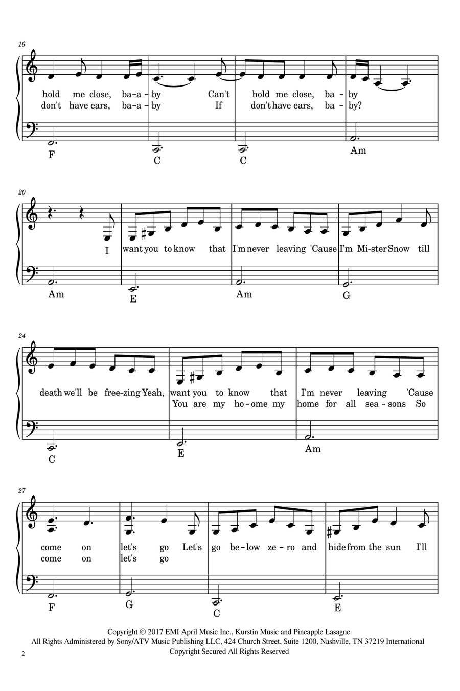 Snowman Snowman Easy Piano scores gallery preview page 2