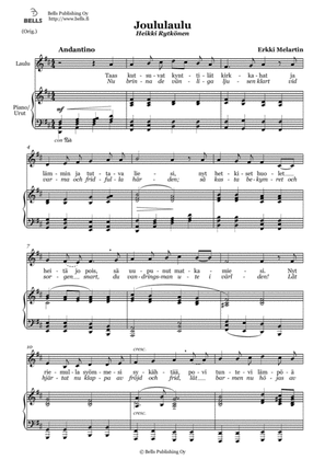 Joululaulu (Original key. D Major)