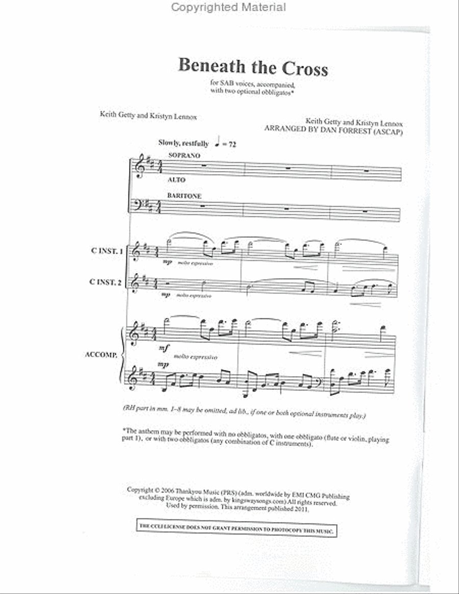 Beneath the Cross 3-Part scores gallery preview page 2