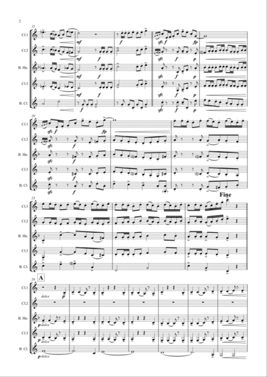 Fest Fanfare - Classical Festive Fanfare - Opener - Clarinet Quartet Clarinet Quartet scores gallery preview page 5