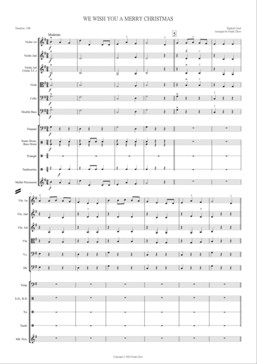 We Wish You A Merry Christmas String Orchestra scores gallery preview page 3
