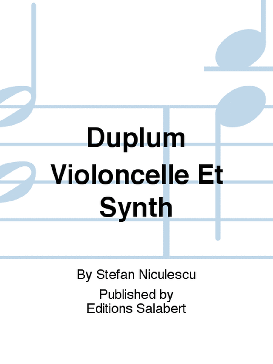 Duplum Violoncelle Et Synth