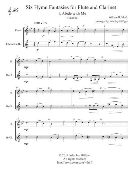 Six Hymn Fantasies for Flute and Clarinet image number null