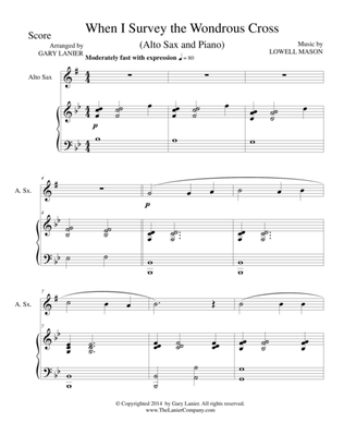 WHEN I SURVEY THE WONDROUS CROSS (Alto Sax/Piano and Sax Part)
