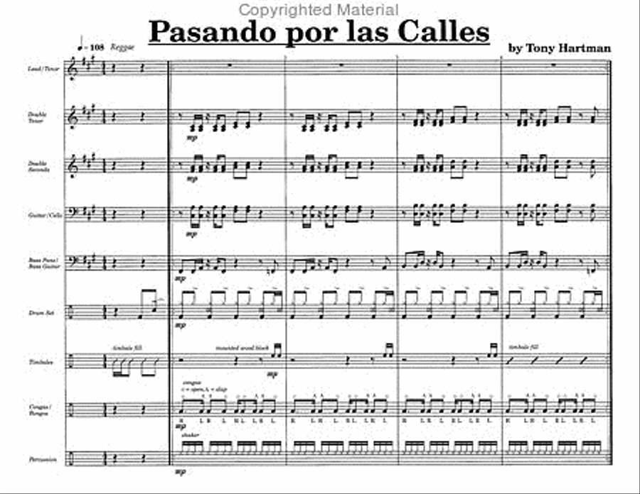 Pasando por las Calles Steel Drum Band scores gallery preview page 2