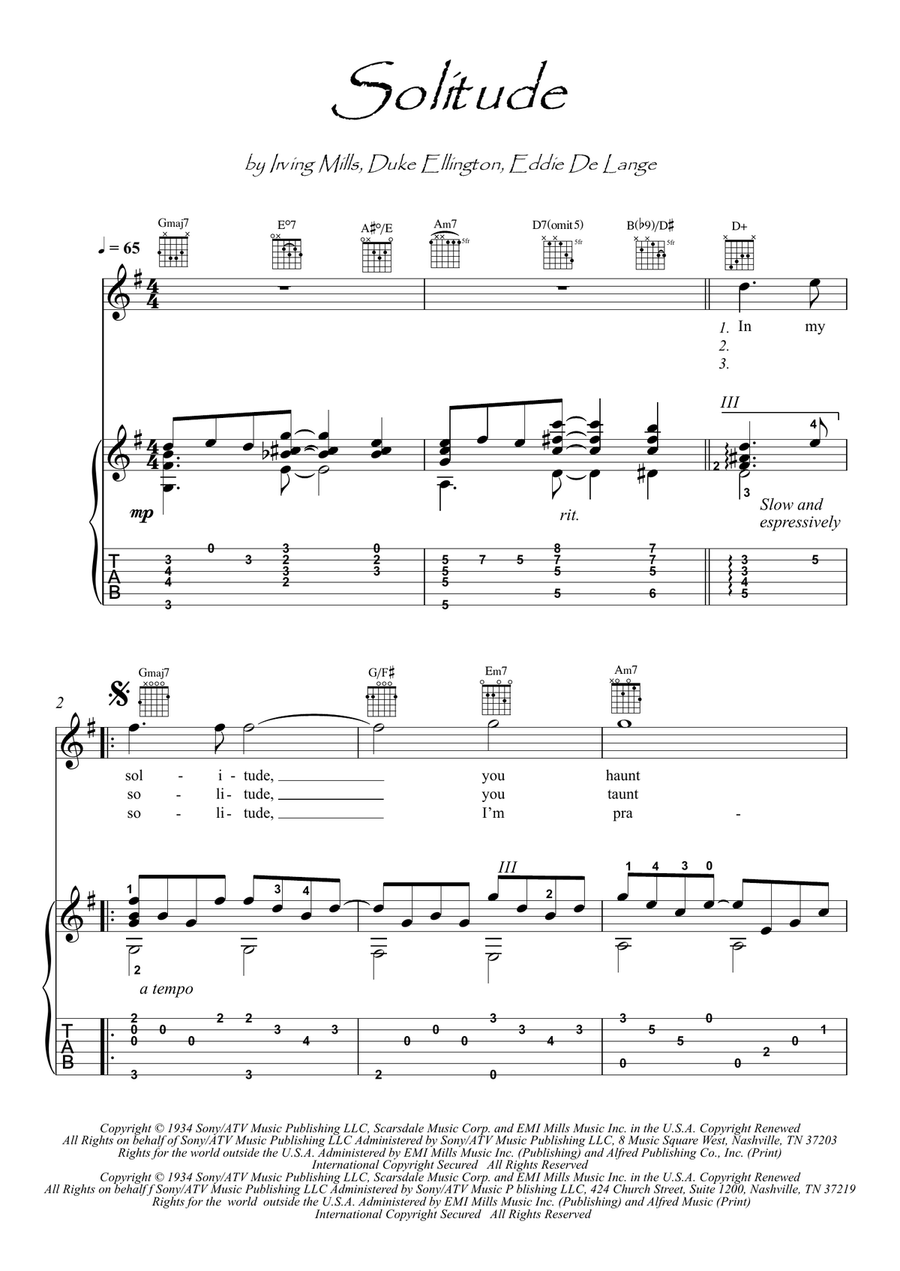Solitude Electric Guitar scores gallery preview page 1
