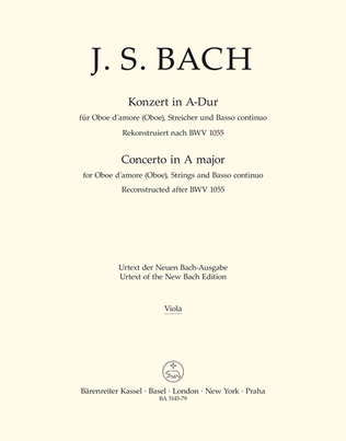 Book cover for Konzert for Oboe d'amore (Oboe) A major