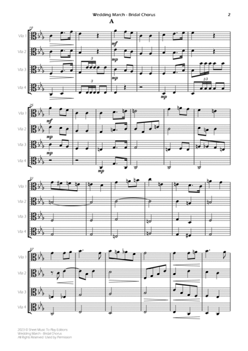 Wedding March (Bridal Chorus) - Viola Quartet (Full Score) - Score Only image number null