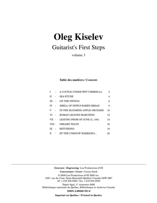 Book cover for Guitarist's First Steps, vol. 3