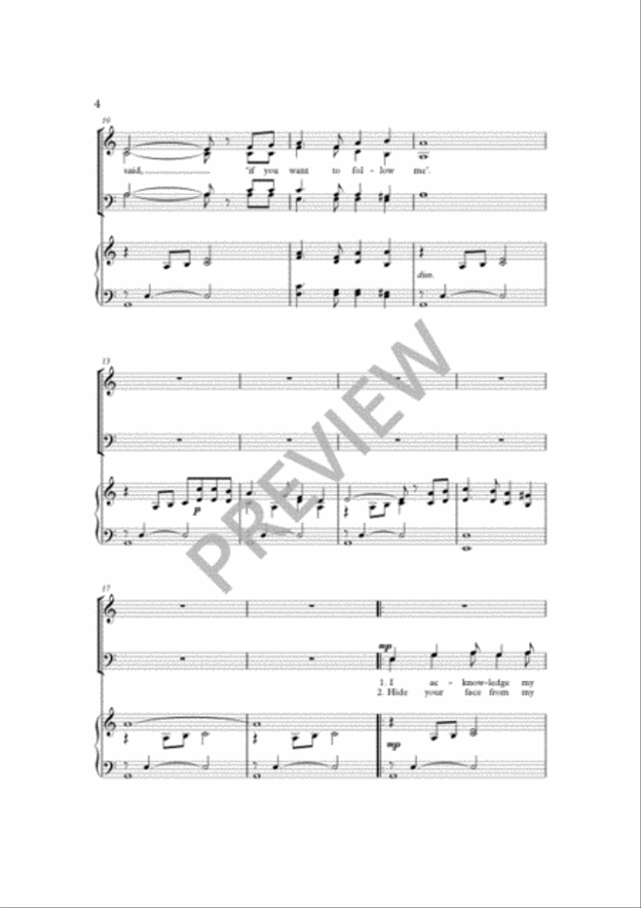 Take Up Your Cross 4-Part scores gallery preview page 4