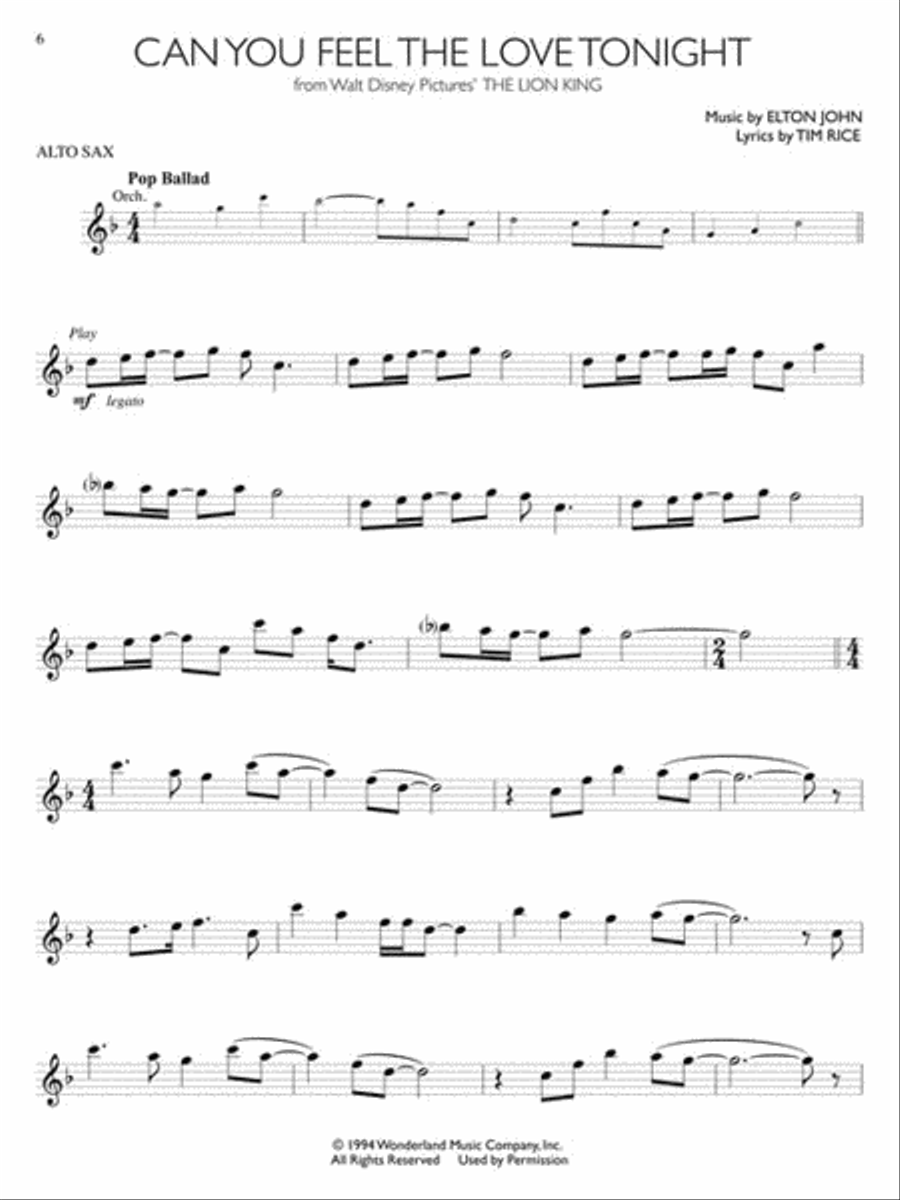 Disney Solos for Alto Sax Alto Saxophone scores gallery preview page 4