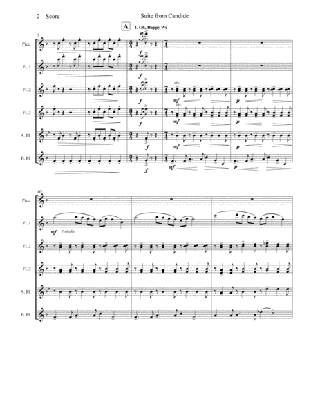 Candide Suite - Leonard Bernstein - set for Flute Choir image number null