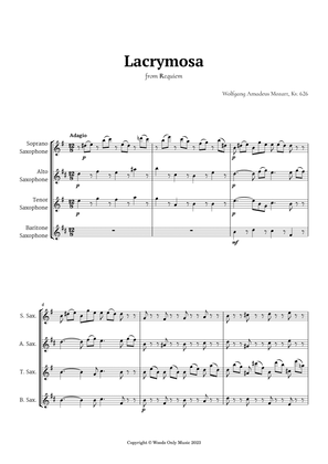 Lacrymosa by Mozart for Saxophone Quartet