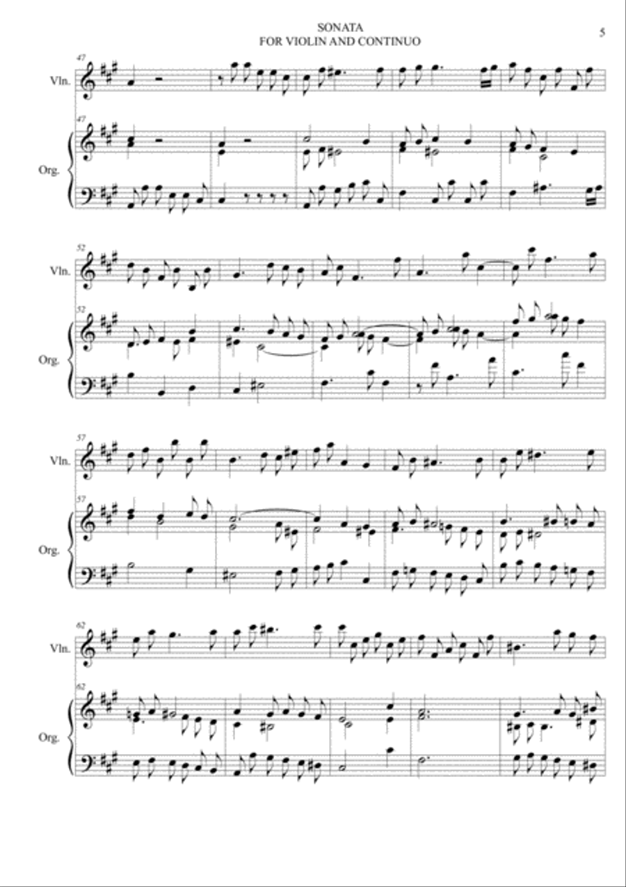 SONATA FOR VIOLIN AND CONTINUO - ZIPOLI - With Violin part Small Ensemble scores gallery preview page 5