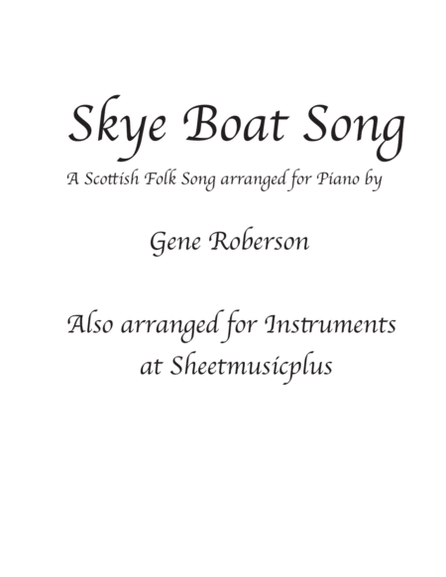 Skye Boat Song Intermediate Piano Solo
