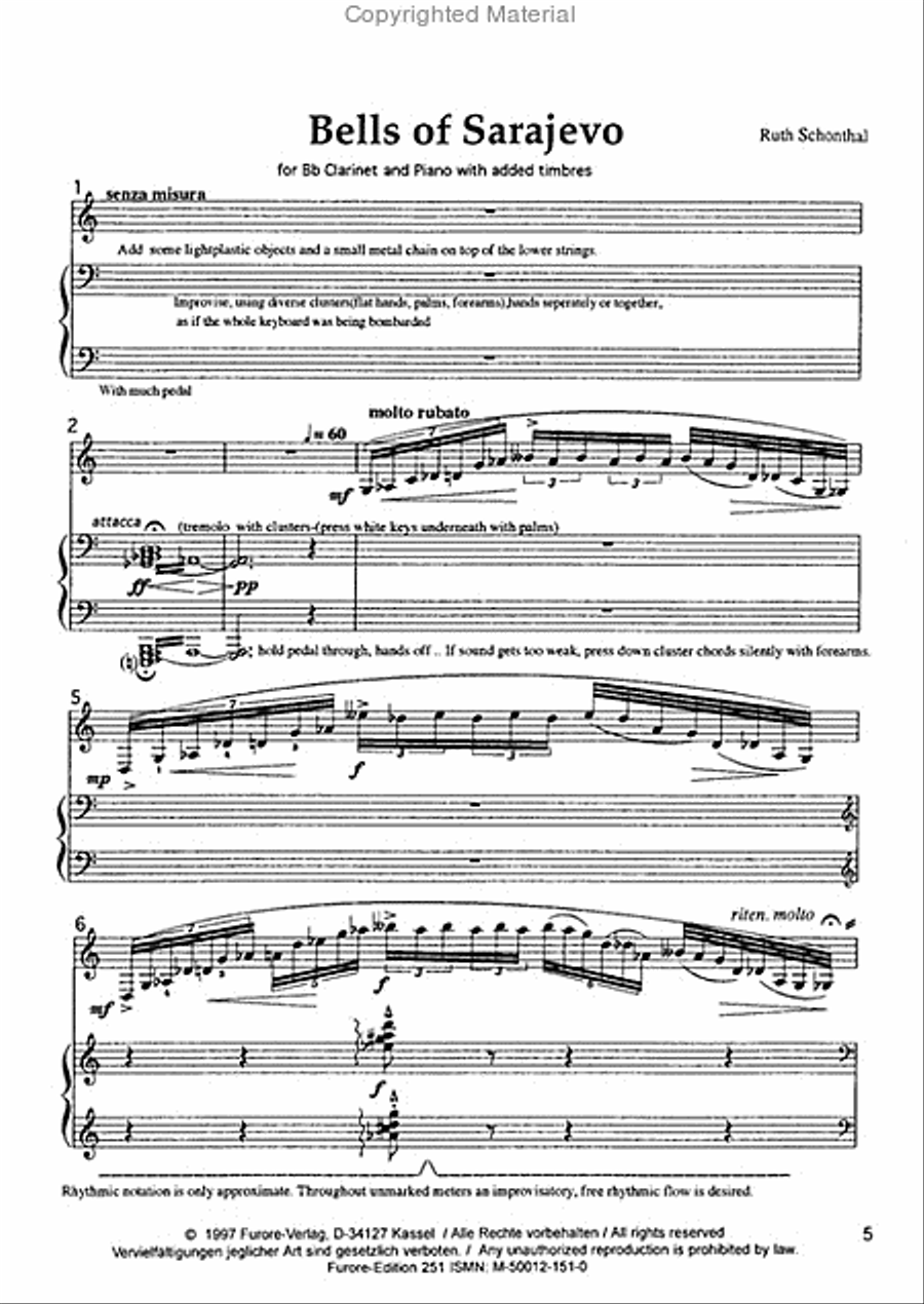 Bells of Sarajevo Bells of Sarajevo Clarinet Solo scores gallery preview page 2