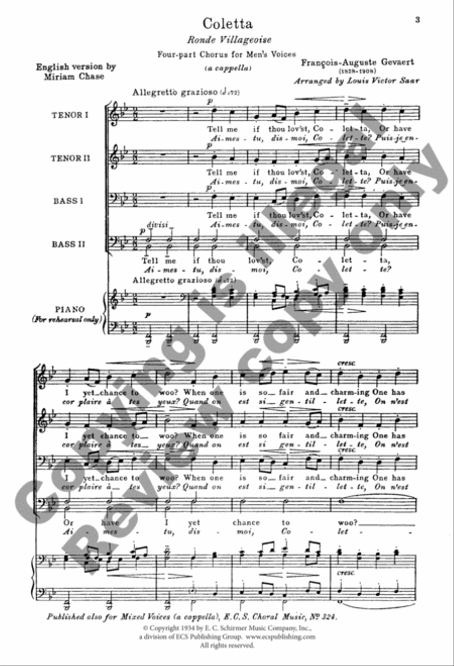 Coletta (Ronde Villageoise) TTBB scores gallery preview page 3