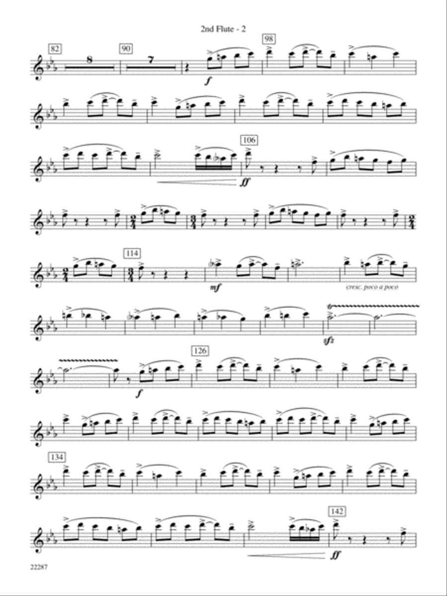 Primordial Overture: 2nd Flute Concert Band scores gallery preview page 2