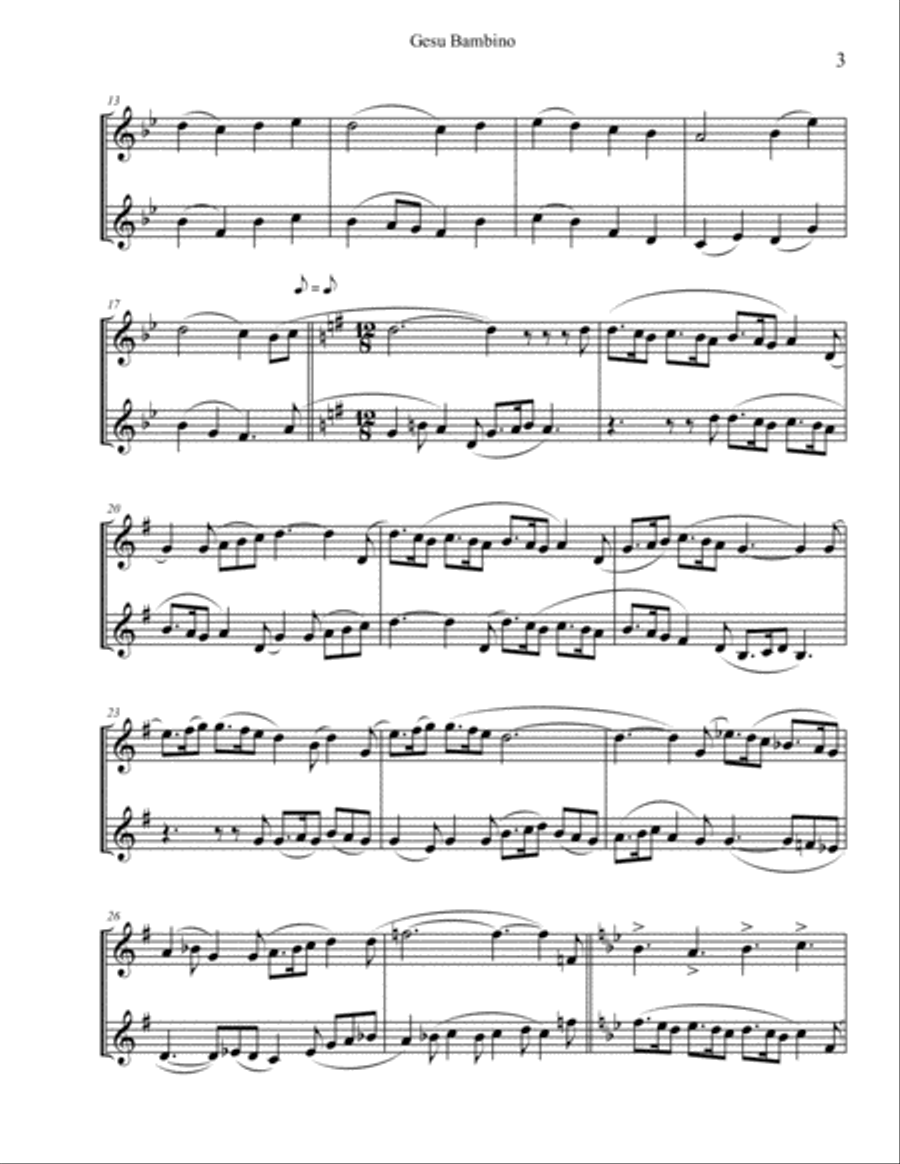 Gesu Bambino - Horn Duo Brass Duet scores gallery preview page 3