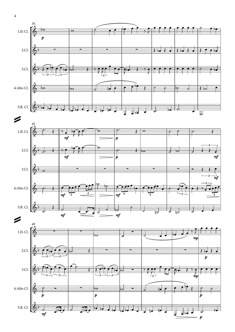 Michelle Clarinet Quintet scores gallery preview page 4