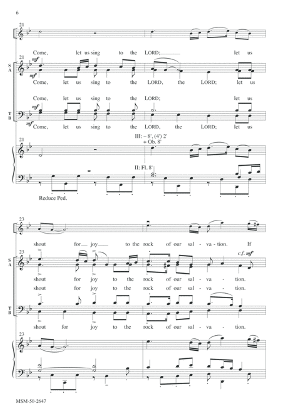 Come, Let Us Sing to the Lord 4-Part scores gallery preview page 6