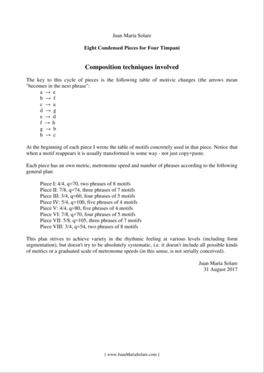 Eight Condensed Pieces for Four Timpani Percussion scores gallery preview page 3