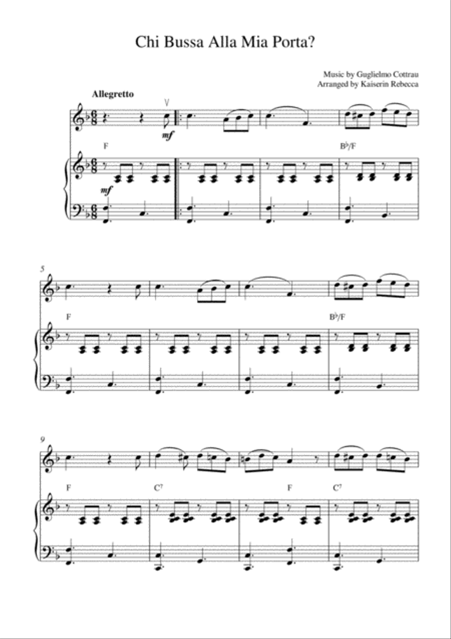 Chi Bussa Alla Mia Porta? Violin Solo scores gallery preview page 1
