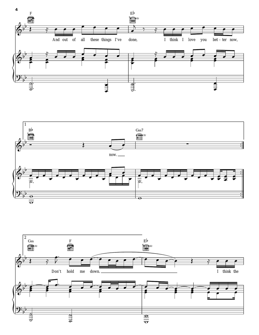 Lego House Piano, Vocal, Guitar scores gallery preview page 4