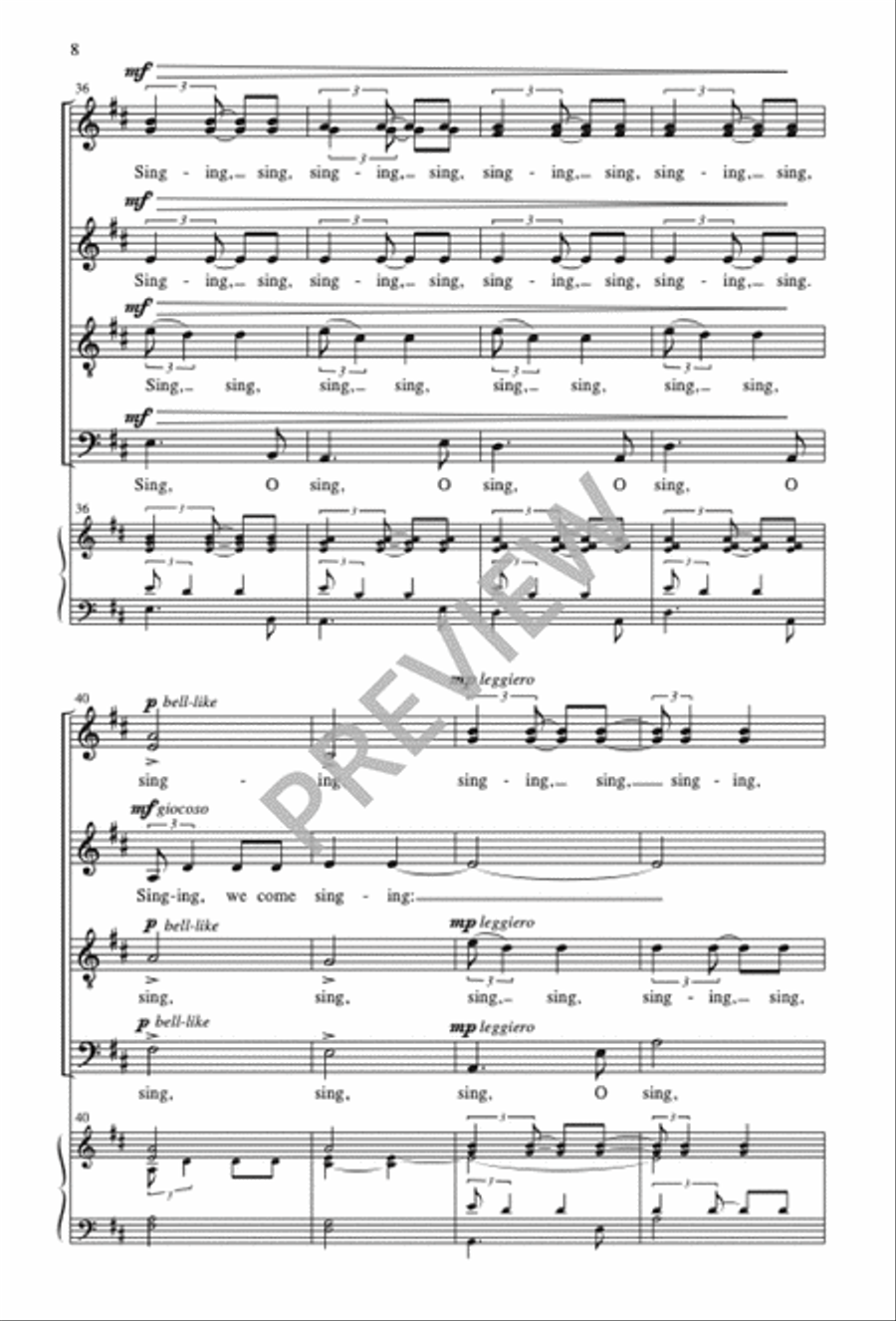 Singing, We Come Singing Divisi scores gallery preview page 8