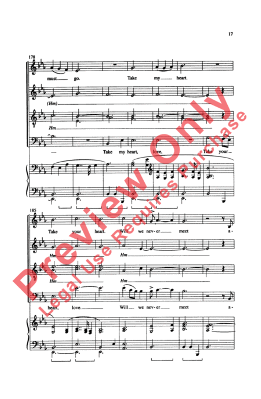 Fare Thee Well Love 4-Part scores gallery preview page 17