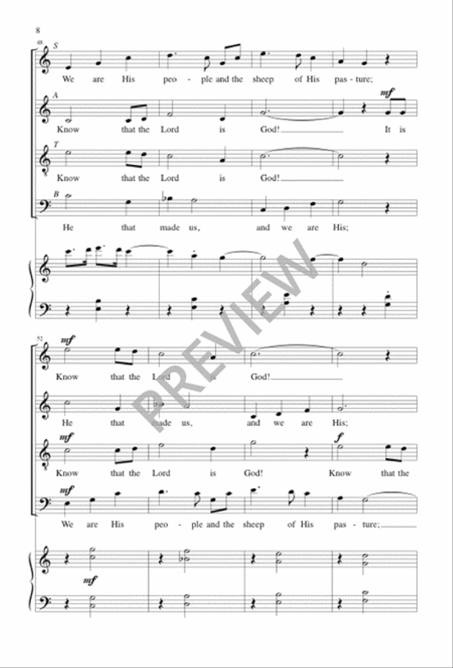 Know That the Lord Is God 4-Part scores gallery preview page 8