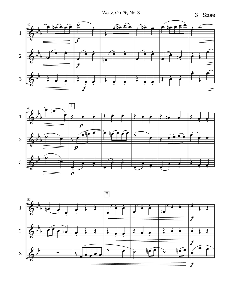 Waltz by Amy Beach set for 2 oboes and English Horn Trio Woodwind Trio scores gallery preview page 3
