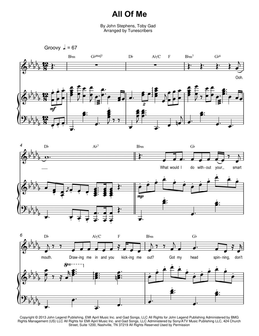 All Of Me Voice scores gallery preview page 1