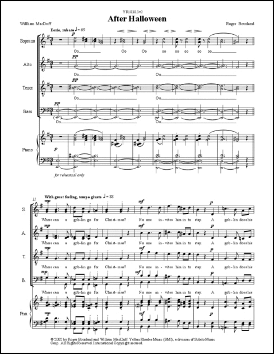 After Halloween 4-Part scores gallery preview page 1