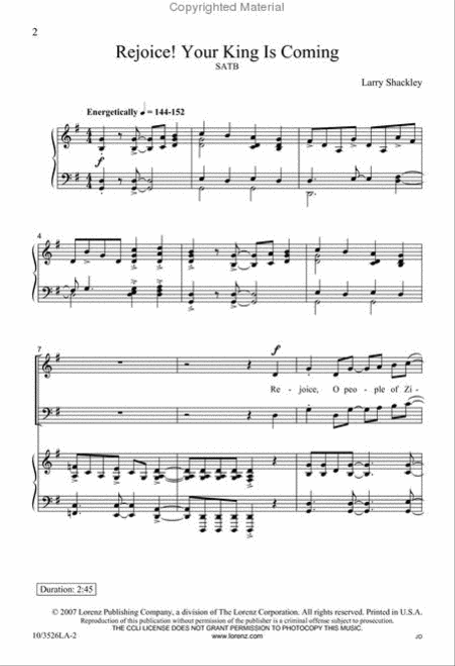 Rejoice! Your King Is Coming 4-Part scores gallery preview page 2