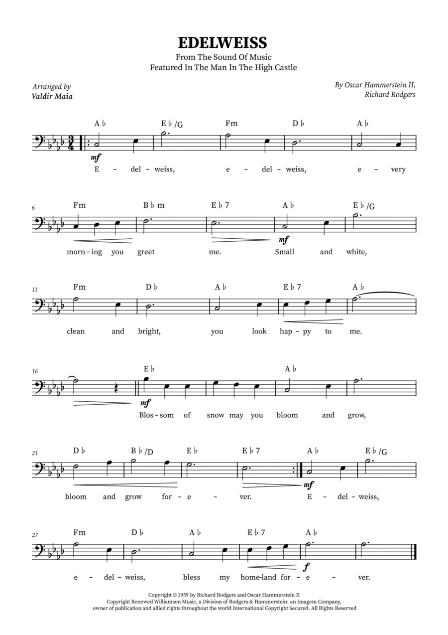 Edelweiss Easy Piano scores gallery preview page 1