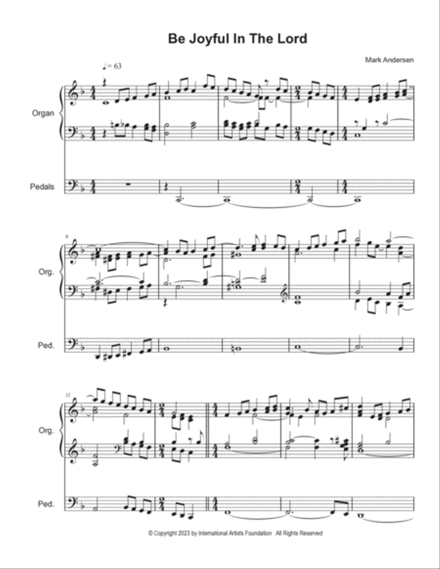 Be Joyful In The Lord for Organ by Mark Andersen Organ Solo scores gallery preview page 3