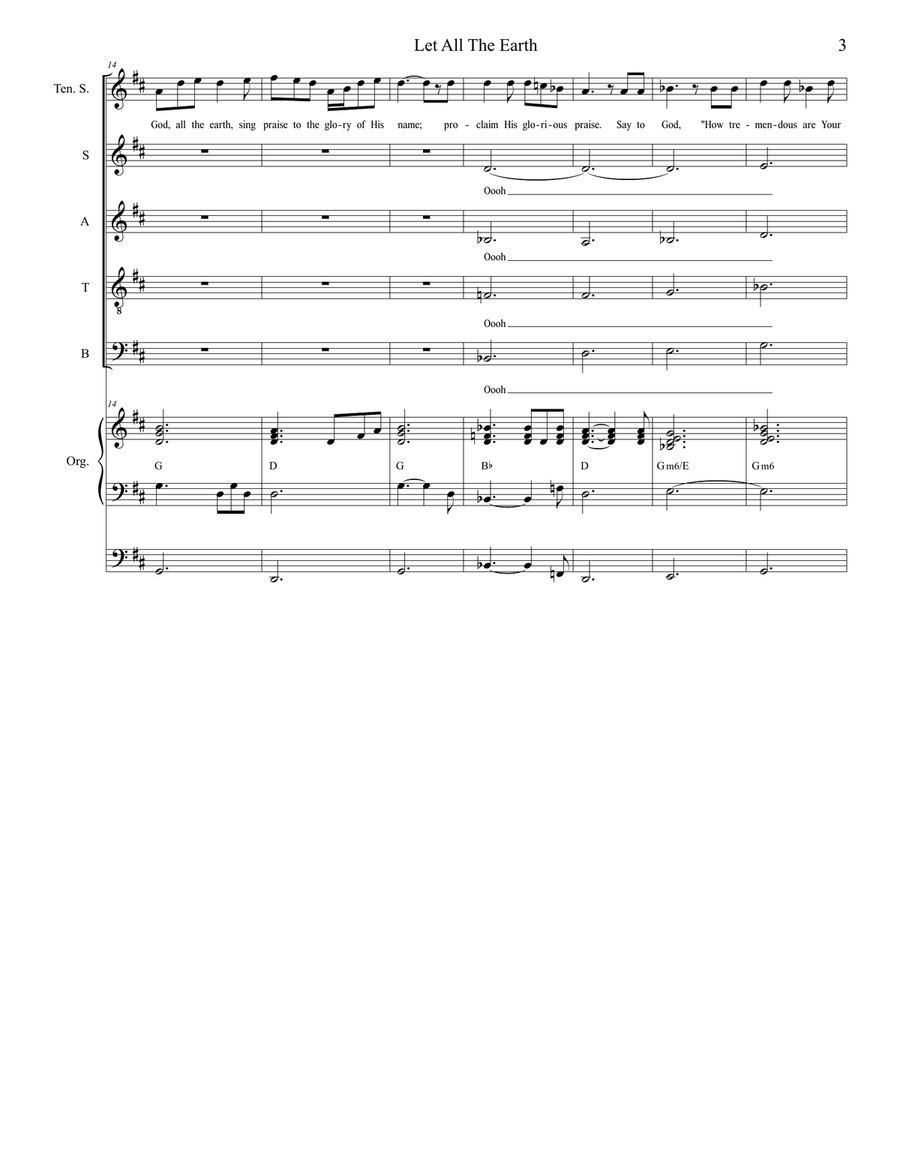 Let All The Earth (SATB divisi) Divisi scores gallery preview page 3