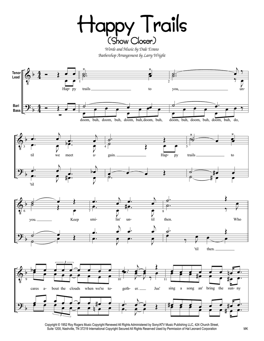 Happy Trails Happy Trails TTBB scores gallery preview page 1