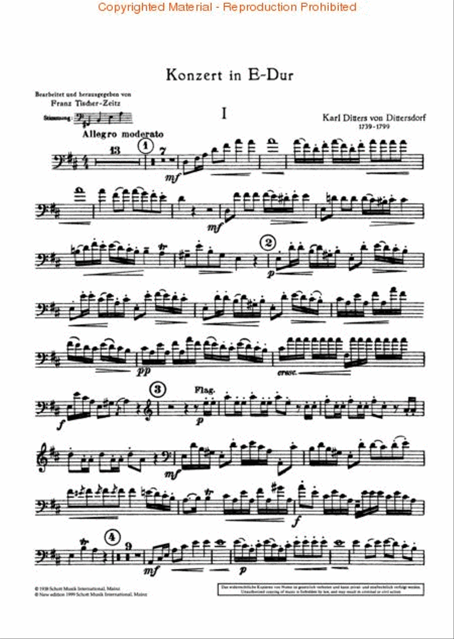 Double Bass Concerto in E Major, Krebs 172 Double Bass scores gallery preview page 4